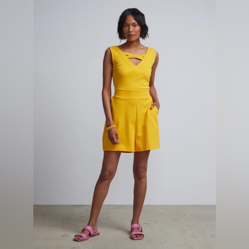 NY & Co Lattice-Neck Romper - City Knits